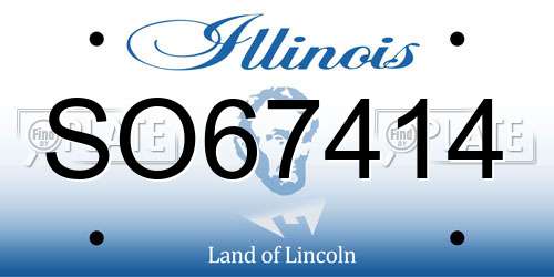 SO67414 Illinois License Plate
