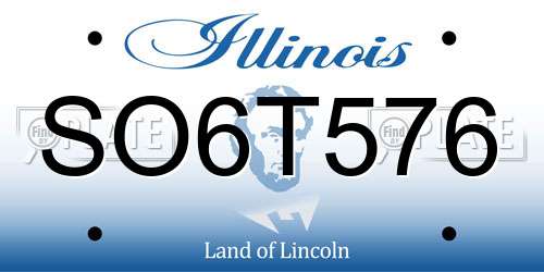SO6T576 Illinois License Plate