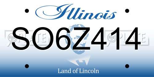 SO6Z414 Illinois License Plate