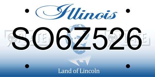 SO6Z526 Illinois License Plate