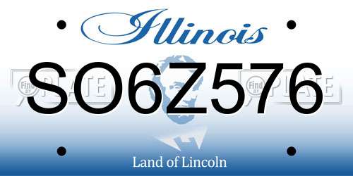 SO6Z576 Illinois License Plate