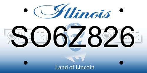 SO6Z826 Illinois License Plate