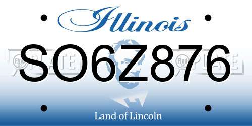 SO6Z876 Illinois License Plate