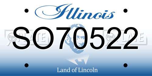 SO70522 Illinois License Plate