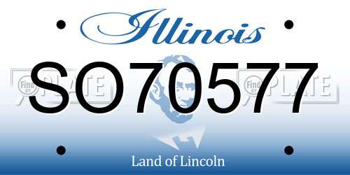 SO70577 Illinois License Plate