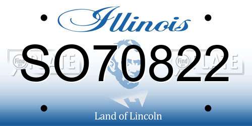SO70822 Illinois License Plate