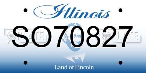 SO70827 Illinois License Plate