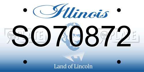 SO70872 Illinois License Plate