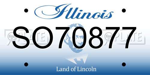 SO70877 Illinois License Plate