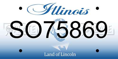 SO75869 Illinois License Plate