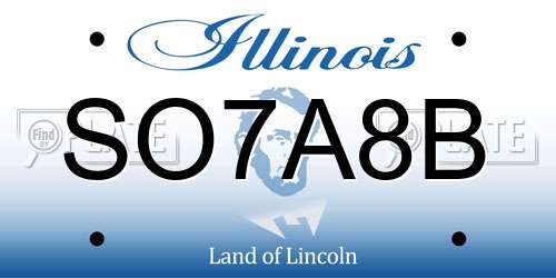 SO7A8B Illinois License Plate