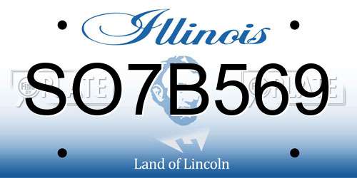 SO7B569 Illinois License Plate