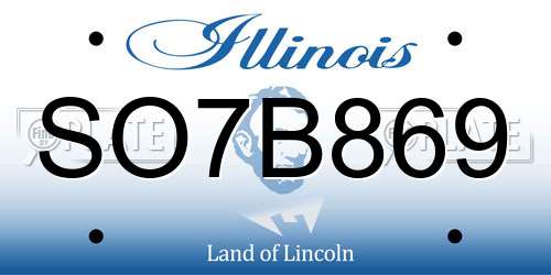 SO7B869 Illinois License Plate