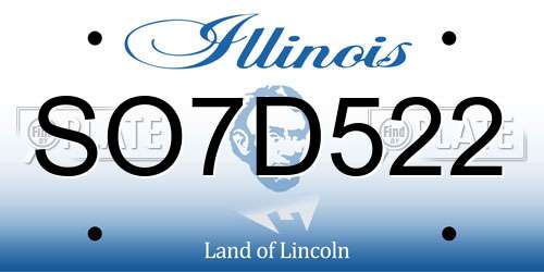 SO7D522 Illinois License Plate