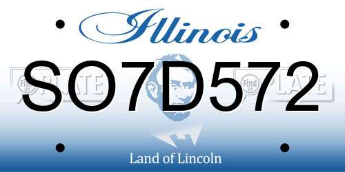 SO7D572 Illinois License Plate