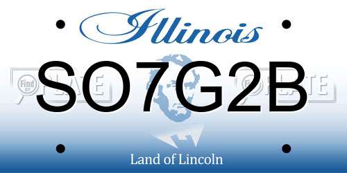 SO7G2B Illinois License Plate