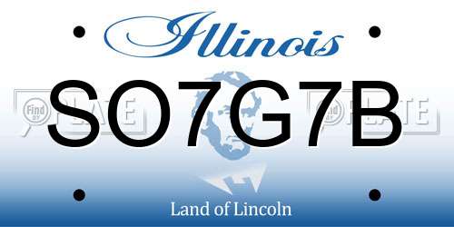 SO7G7B Illinois License Plate
