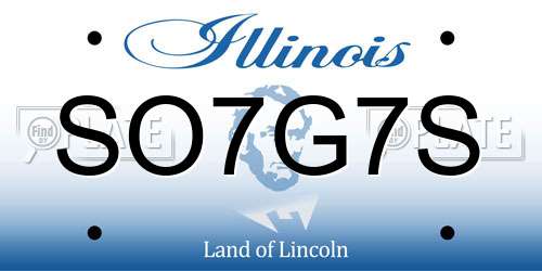 SO7G7S Illinois License Plate