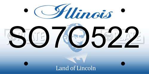 SO7O522 Illinois License Plate