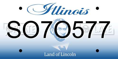 SO7O577 Illinois License Plate