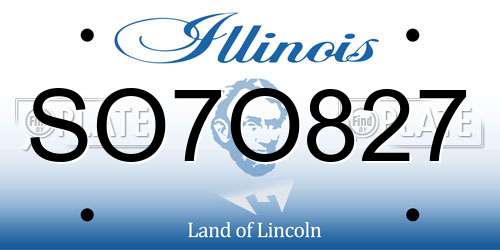 SO7O827 Illinois License Plate