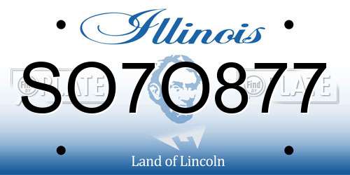 SO7O877 Illinois License Plate