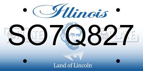 SO7Q827 Illinois License Plate