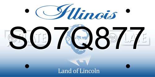 SO7Q877 Illinois License Plate