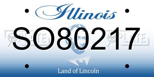 SO80217 Illinois License Plate