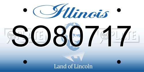 SO80717 Illinois License Plate