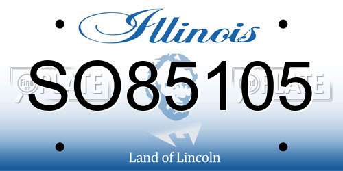 SO85105 Illinois License Plate