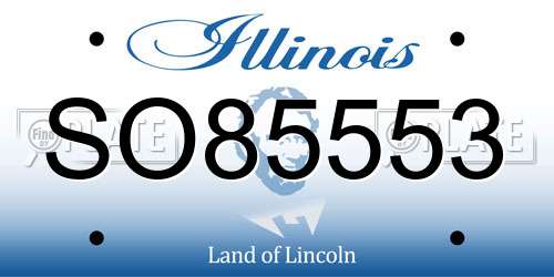 SO85553 Illinois License Plate