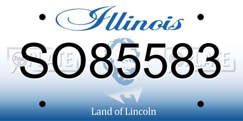 SO85583 Illinois License Plate