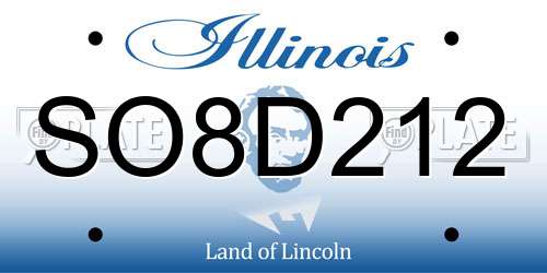 SO8D212 Illinois License Plate