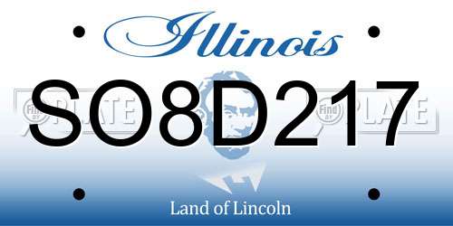 SO8D217 Illinois License Plate
