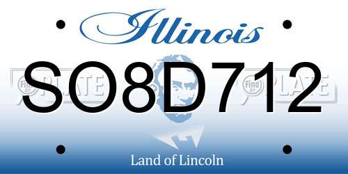 SO8D712 Illinois License Plate