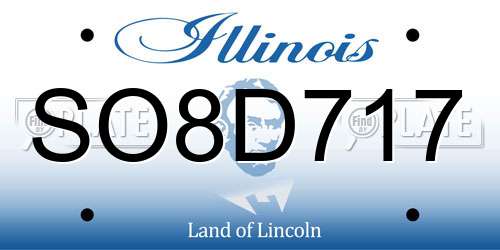 SO8D717 Illinois License Plate