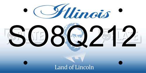 SO8Q212 Illinois License Plate