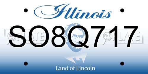 SO8Q717 Illinois License Plate