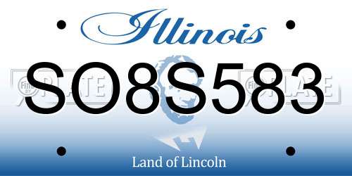 SO8S583 Illinois License Plate