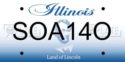 SOA14O Illinois License Plate