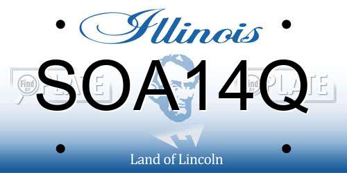 SOA14Q Illinois License Plate
