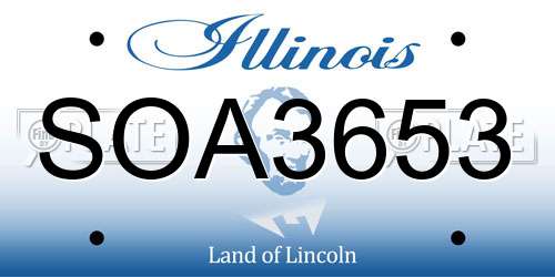 SOA3653 Illinois License Plate