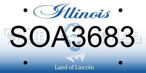 SOA3683 Illinois License Plate