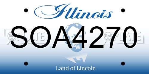 SOA4270 Illinois License Plate