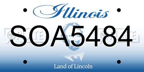 SOA5484 Illinois License Plate