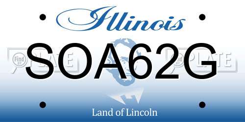 SOA62G Illinois License Plate