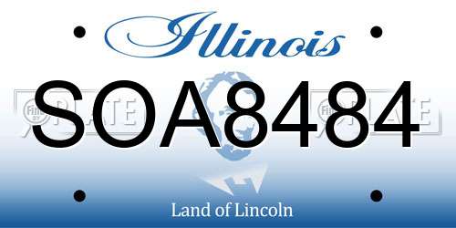 SOA8484 Illinois License Plate