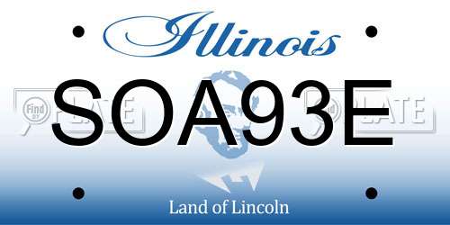 SOA93E Illinois License Plate