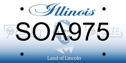 SOA975 Illinois License Plate